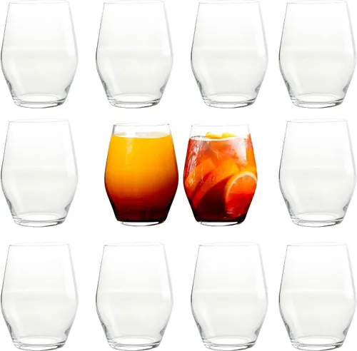Miniatura 7 de LEMONSODA Juego de 6 vasos de cóctel de cristal sin tallo de alta calidad (15 onzas, juego de 6) - Elegante cristal Perfecto para mezcladores