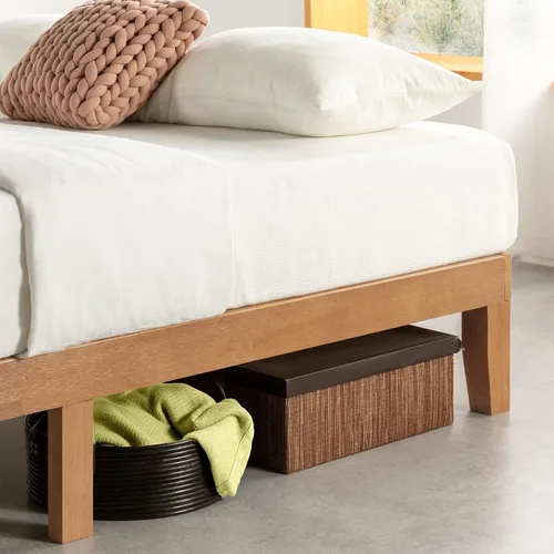 Miniatura 4 de Mellow Naturalista Classic - Cama de plataforma de madera maciza de 12 pulgadas con listones de madera, tamaño individual XL, pino natural Natural