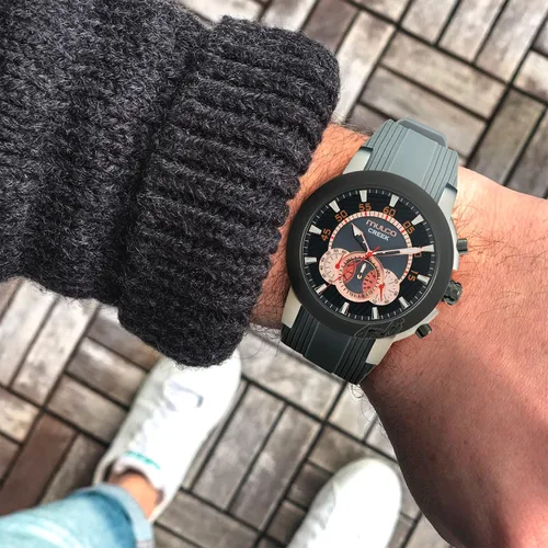 Miniatura 41 de MULCO Relojes para hombre - Creek, caja de acero inoxidable con correa de silicona para la muñeca, movimiento multifuncional de cuarzo, pantalla