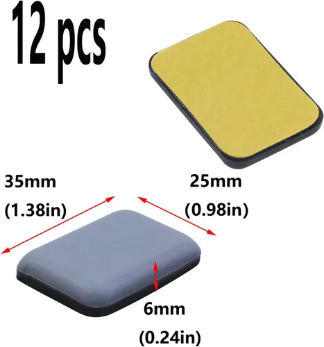 Miniatura 2 de Antrader Paquete de 12 alfombrillas deslizantes rectangulares para muebles, protector de suelo, posavasos mágicos antiabrasión, para mover muebles