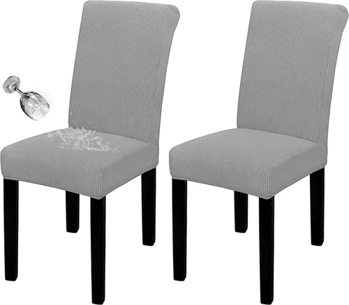 Miniatura 70 de Easy-Going - Juego de 2 fundas para sillas de comedor 100% impermeables, de tela Jacquard elástica, fundas protectoras removibles y lavables