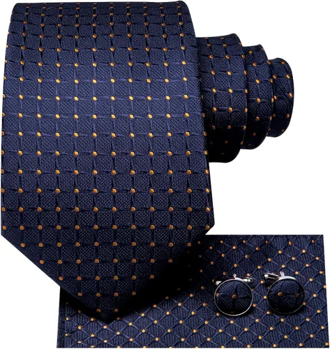 Miniatura 166 de Dubulle Corbata tejida de cachemira para hombre y gemelos de pañuelo para hombre, conjunto de gemelos para boda formal y negocios