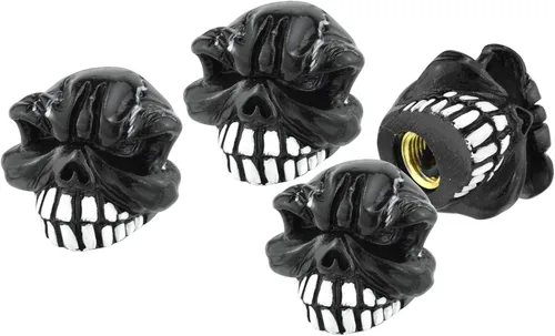Juego de 4 tapas de vástago de válvula de calavera para automóviles, SUV, bicicleta, camiones, motocicletas, atractivos accesorios para automóvil,