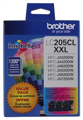 Brother LC2053PKS - Cartucho de tinta de color de repuesto de alto rendimiento, incluye 1 cartucho de tinta de color cian, magenta y amarillo,