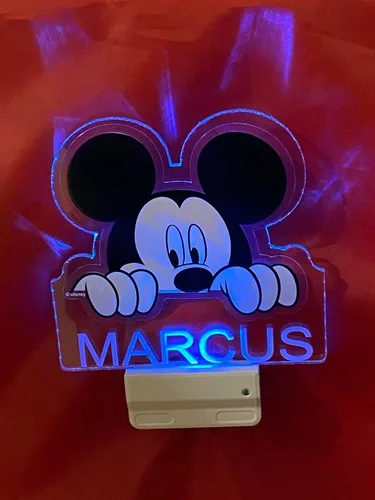 Miniatura 8 de Mirror Mania Store Lámpara de mouse con enchufe de luz nocturna LED personalizada grabada gratis hecha a pedido, decoración de habitación de niñas