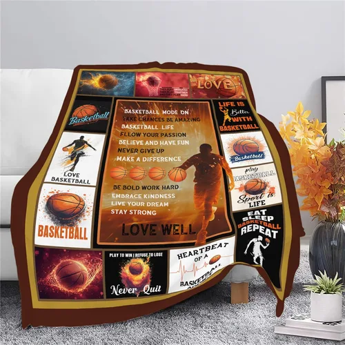 Miniatura 4 de Manta de Baloncesto Deportiva Manta de Tiro de Baloncesto Regalos para Jugadores Niños Niñas Adultos Mujeres Hombres Súper Suave Cómoda Felpa