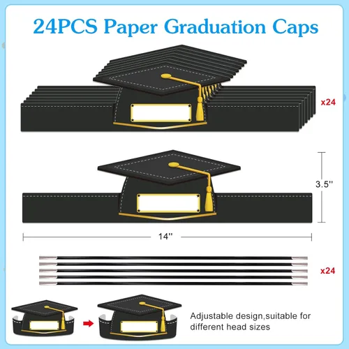 Miniatura 3 de D4DREAM 24pcs Paper Crowns Craft Kits Adjustable Paper Caps Hats for Kids Students Kindergarten Preschool Party Supplies