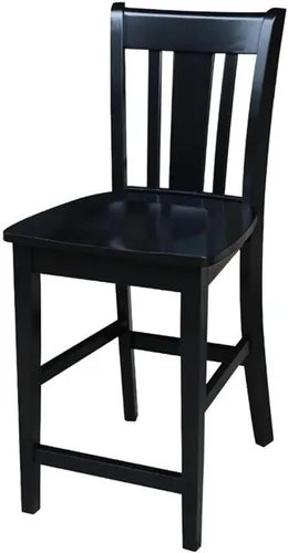 Miniatura 19 de Taburete de comedor de madera maciza San Remo - Altura del asiento de 24 pulgadas, sin terminar