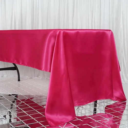 Miniatura 75 de Efavormart - Mantel rectangular de satén, 90 x 132 pulgadas, suave, oblongo, lavable, mantel decorativo de tela sedosa para bodas, fiestas, Plata