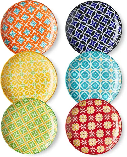 Miniatura 8 de Metahom Platos de cerámica de 10 pulgadas, juego de platos de porcelana azul y blanca, platos para servir pasta, panqueques, carne, ensalada, juego