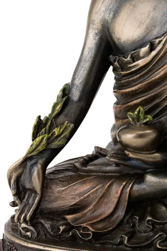 Miniatura 6 de Top Collection Estatua de Buda de la medicina, escultura de Buda de curación en bronce fundido en frío de primera calidad, figura coleccionable