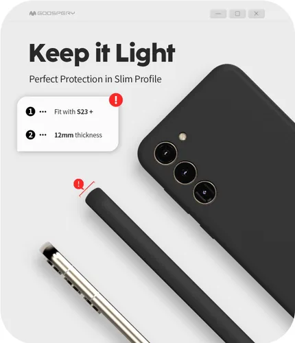 Miniatura 4 de GOOSPERY Funda de silicona líquida compatible con Samsung Galaxy S23 Plus, suave al tacto, protección de cuerpo completo, a prueba de golpes