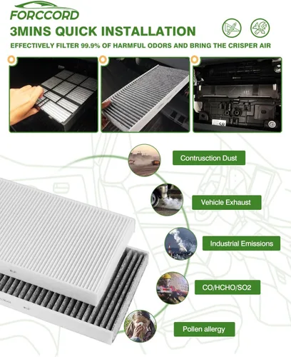 Miniatura 6 de Paquete de 2 filtros de aire de cabina HEPA para Volkswagen ID.4 2021-2026, Audi Q4 e-tron 2022-2025, 2025 Volkswagen ID. Reemplazo de filtro