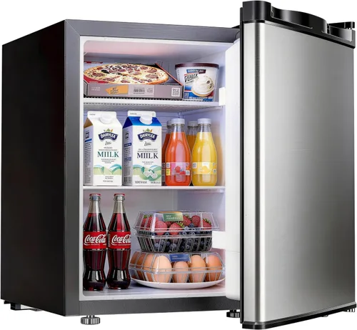 Miniatura 10 de Feelfunn Mini refrigerador con congelador, mini refrigerador de 1.7 pies cúbicos de una sola puerta con termostato ajustable, ahorro de energía