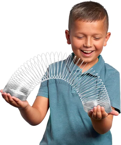 Miniatura 2 de Just Play - Paquete de 3 juguetes para ansiedad originales de la marca Slinky Surtido de juguetes de resorte de metal con 3 tamaños, juguete