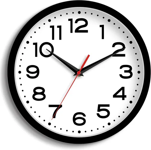 Miniatura 17 de Roymnie Atomic - Reloj de pared de 10 pulgadas, moderno, funciona con pilas, clásico, analógico, decorativo, para cocina, sala de estar, oficina