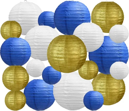 Miniatura 20 de BEISHIDA Faroles de Papel Blancos de 12 Pulgadas Decorativos Chinos/Japoneses Colgantes Redondos de Papel Lámparas para Cumpleaños, Bodas, Navidad