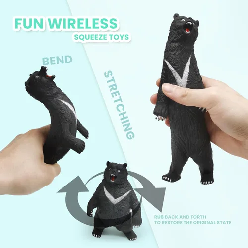 Miniatura 4 de ZTATU Pelotas antiestrés de oso negro para adultos (1 unidad) juguetes esponjosos para niños, bolas sensoriales, juguetes sensoriales para niños