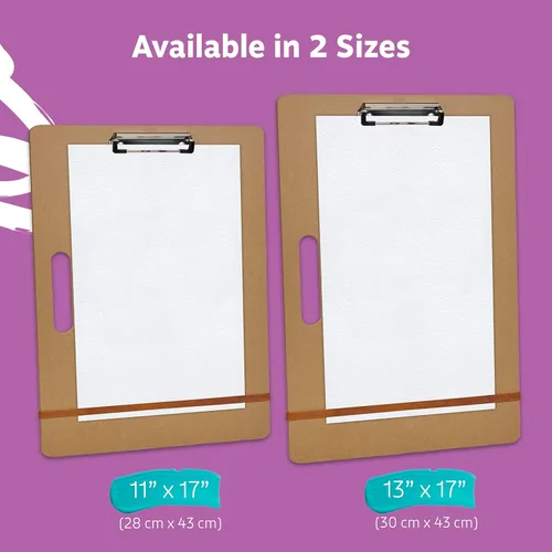 Miniatura 9 de Artlicious Tablero de Dibujo - Tableros de Bocetos de 13 x 17 Pulgadas con Mango para Dibujo Técnico - Portapapeles de Madera Portátil para Clase