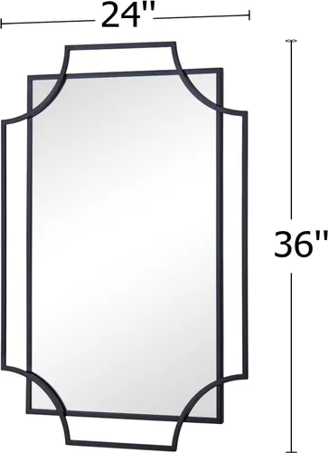 Miniatura 6 de Espejo de pared negro para sala de estar, espejo de baño negro de 36 x 24 pulgadas con marco de metal, espejo decorativo antiguo para sala de estar