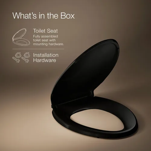 Miniatura 11 de KOHLER 4636-RL-7 Cachet ReadyLatch - Asiento de inodoro alargado de cierre lento, asiento de inodoro de cierre suave con tapa silenciosa, topes Negro