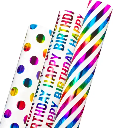 Miniatura 13 de Viadom Papel de regalo negro mate, papel de brillo perlado de color sólido, papel de regalo perfecto para bodas, día de San Valentín, cumpleaños