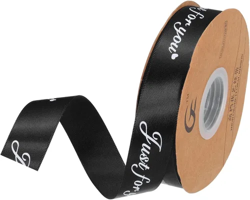 Miniatura 17 de MECCANIXITY Cinta de satén de 1 pulgada de ancho y 50 yardas de ancho Just for You, cinta de grogrén personalizada de San Valentín para envolver Rosa