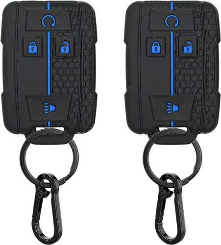 Miniatura 7 de 2 Pcs Silicone 4-Button Smart Key Fob Cover Compatible with 2014-2019 Chevrolet Colorado Silverado Suburban Tahoe and GMC Canyon Sierra Yukon, Car