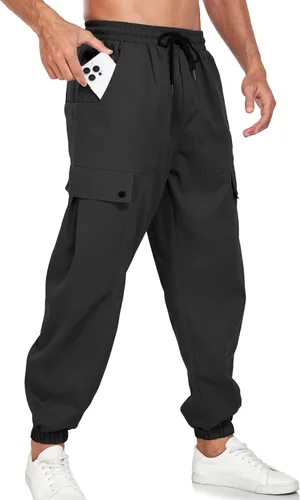 ZAFUL Pantalones deportivos tipo cargo con cordón para hombre, estilo casual, atlético, cintura elástica, pantalones cónicos