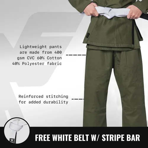 Miniatura 4 de Elite Sports Kids BJJ GI - Kimono brasileño Jiujitsu Gi con tela preencogida y cinturón, para niños y jóvenes, aprobado por la IBJJF