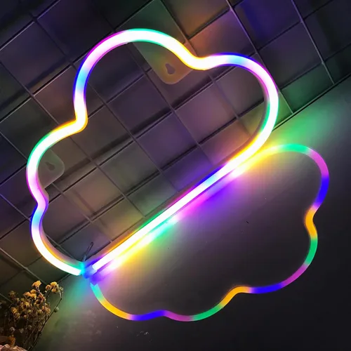 Miniatura 37 de Letreros de neón de nube, luz LED para decoración de pared, funciona con pilas o USB, para dormitorio, estética, habitación de adolescentes, niñas