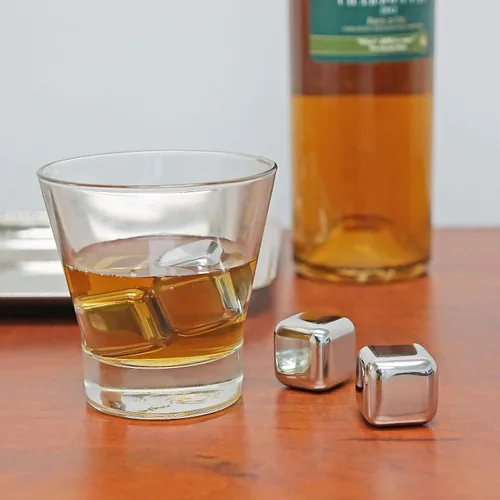 Miniatura 4 de Cubos de hielo refrigerantes reutilizables de acero inoxidable para whisky, vino y bebidas - Juego de 12