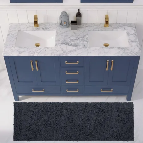 Miniatura 48 de LuxUrux Tapete de microfibra afelpada, de felpilla extrasuave, pelo largo de 1 pulgada, muy absorbente, para baño o ducha, lavar y secar a máquina