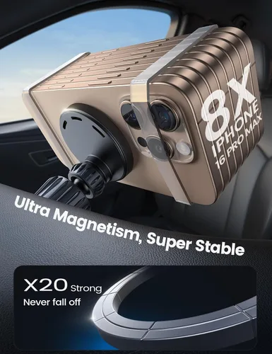 Miniatura 5 de Lamicall Cargador de Montaje para Auto MagSafe de 15W - [Imanes 20X Súper Fuertes] Soporte Cargador Inalámbrico para Teléfono de Auto, Soportes