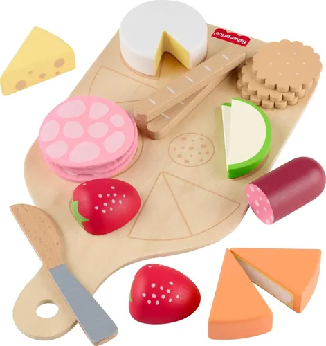 Miniatura 9 de Fisher-Price Juego de cocina de madera, ollas y chef de pasta, 31 piezas de comida de juego y utensilios de madera para niños preescolares a partir