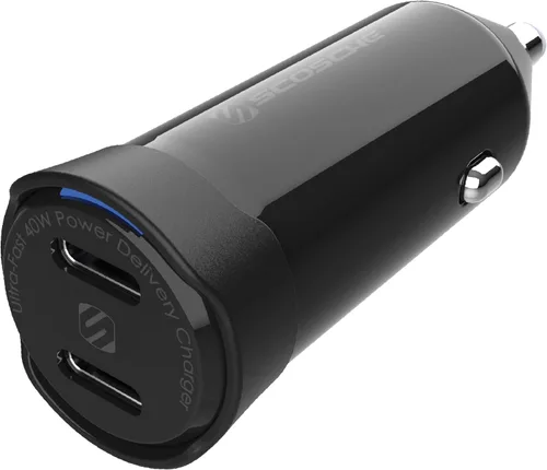 Miniatura 11 de Scosche CPDCA32 PowerVolt - Cargador rápido para automóvil con certificación USB tipo C y USB tipo A de 32 vatios con entrega de potencia 3.0