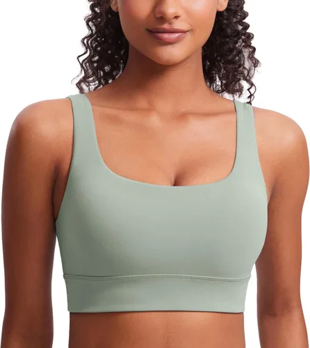 Miniatura 103 de CRZ YOGA Butterluxe - Brasier deportivo con espalda en U para mujer, cuello redondo, acolchado, de bajo impacto, para yoga, entrenamiento