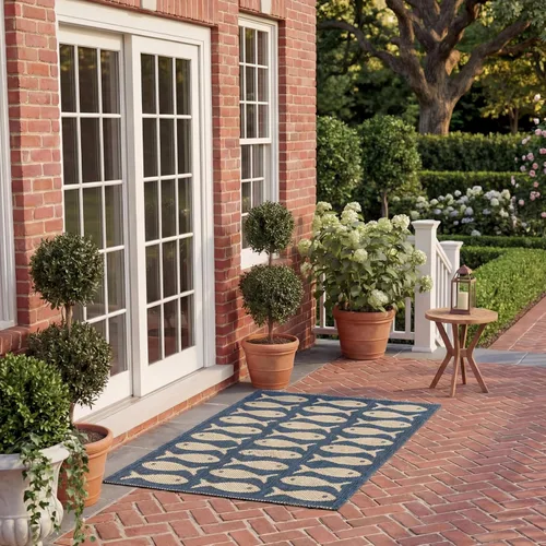 Miniatura 27 de SAFAVIEH Alfombra lavable para exteriores, colección Patio de 2.3 x 6.7 pies, color negro y beige, no desprende pelusa y fácil limpieza, ideal