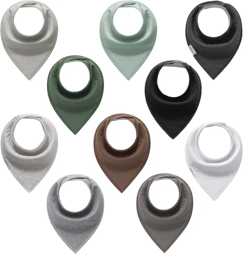 Miniatura 12 de Little Tots - Baberos de algodón unisex para bebés y niños, paquete de 8/10 baberos suaves y absorbentes