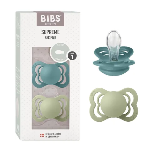 Miniatura 20 de BIBS Supreme Chupete para Bebé Paquete de 2 Hecho en Dinamarca Chupete Tranquilizador Sin BPA, Pezón Simétrico. Silicona, Talla 1 (0-6 Meses)