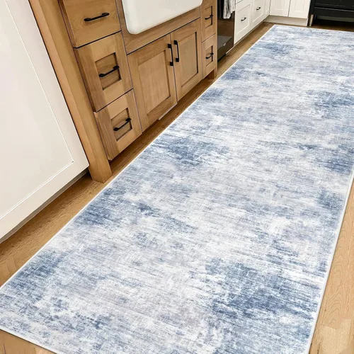 Miniatura 505 de IOHOUZE Alfombra abstracta lavable de 3 x 12 pies para pasillos, antideslizante para cocina, camino de entrada de lana sintética para interiores