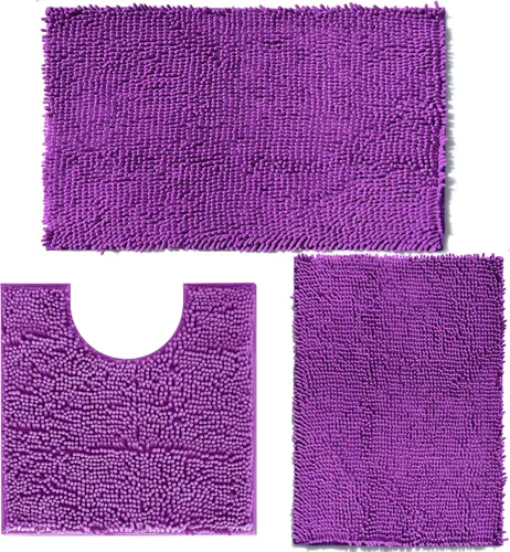 Miniatura 15 de Alfombra de baño azul, súper suave, antideslizante, lavable a máquina, se seca rápidamente, juego de baño ultrasuave de 3 piezas cian-azul