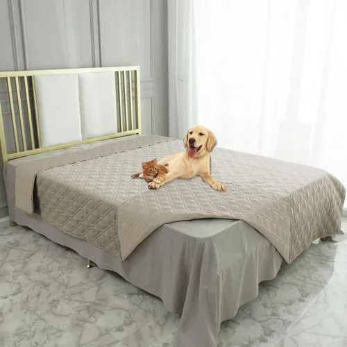 Miniatura 18 de Ameritex Funda Impermeable para Cama de Perro Manta para Mascotas para Muebles Cama Sillón Sofá Reversible Azul marino+azul piedra