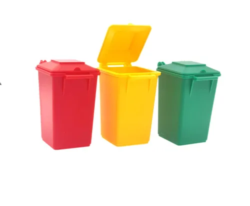 Miniatura 9 de Juego de basura automotriz de 3 colores ABS plástico pequeño cubo de basura camión de basura juguete