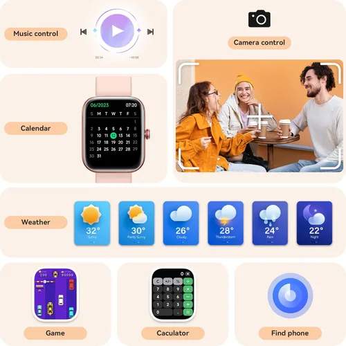 Miniatura 7 de Reloj inteligente para mujer, reloj inteligente para iPhone y Android Bluetooth (respuesta/llamada) Alexa integrado, rastreador de fitness HD