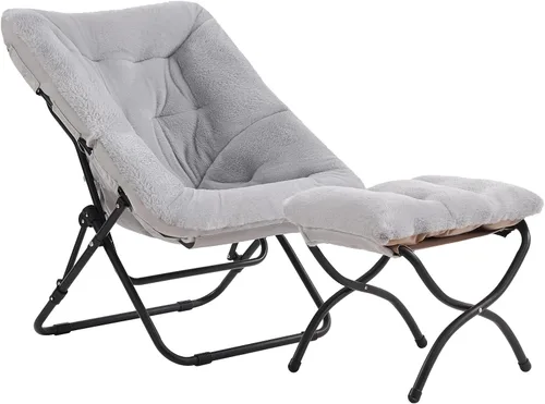 Miniatura 22 de Tiita Silla Cómoda Plegable, Silla de Acento Plegable de Gran Tamaño de Piel Sintética Suave, Silla de Descanso Perezosa para Niños, Adolescentes