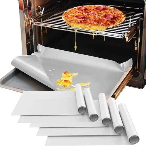 Miniatura 12 de Revestimientos para horno para la parte inferior del horno, 16 x 24 pulgadas de grosor, antiadherentes, antiadherentes, forros de horno Negro