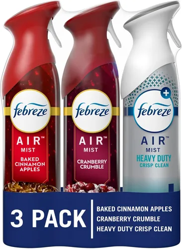 Febreze Air Mist - Ambientador en aerosol, espray para habitaciones que combate el olor para el hogar, el baño y la cocina, aromas navideños,