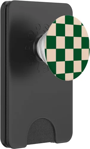Miniatura 8 de PopSockets PopGrip intercambiables de tablero de ajedrez verde crema blanco