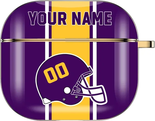 Miniatura 25 de Funda personalizada para casco de fútbol americano con nombre y número para AirPods Pro de 3ª generación Pro 2 (2019 2021 2022) Funda protectora